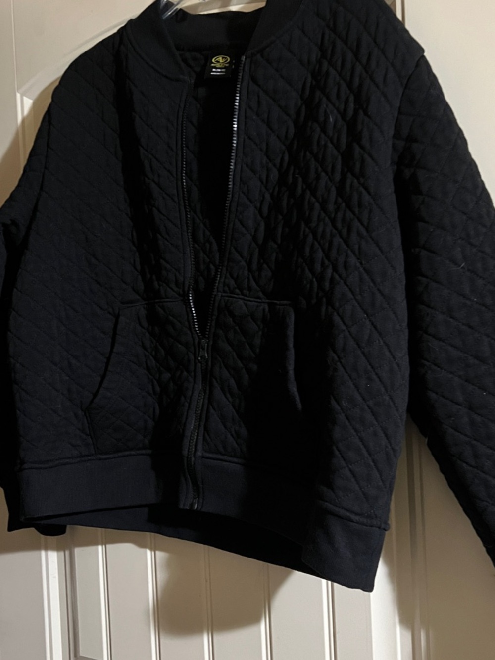 Athletic Works Black Quilted Zip-Up Jacket